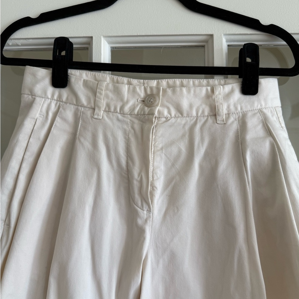 Nili Lotan Cream Wide Leg Pants - Picture 2 of 4